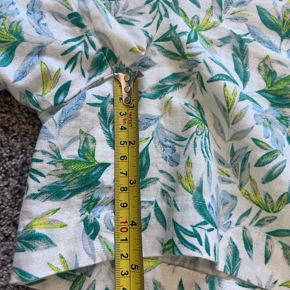 Ellen Tracy Linen Blend Tropical Print Pockets Elastic Back Waist Skort Size L - Picture 4 of 9